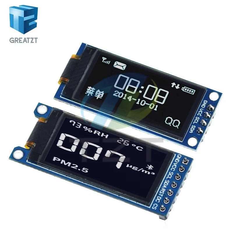 GREATZT 아두이노용 OLED 수직 스크린 모듈, 1.3 인치 OLED 디스플레이, 4 핀 7 핀 64 × 128 LCD 모듈, SH1107, 1.3 인치