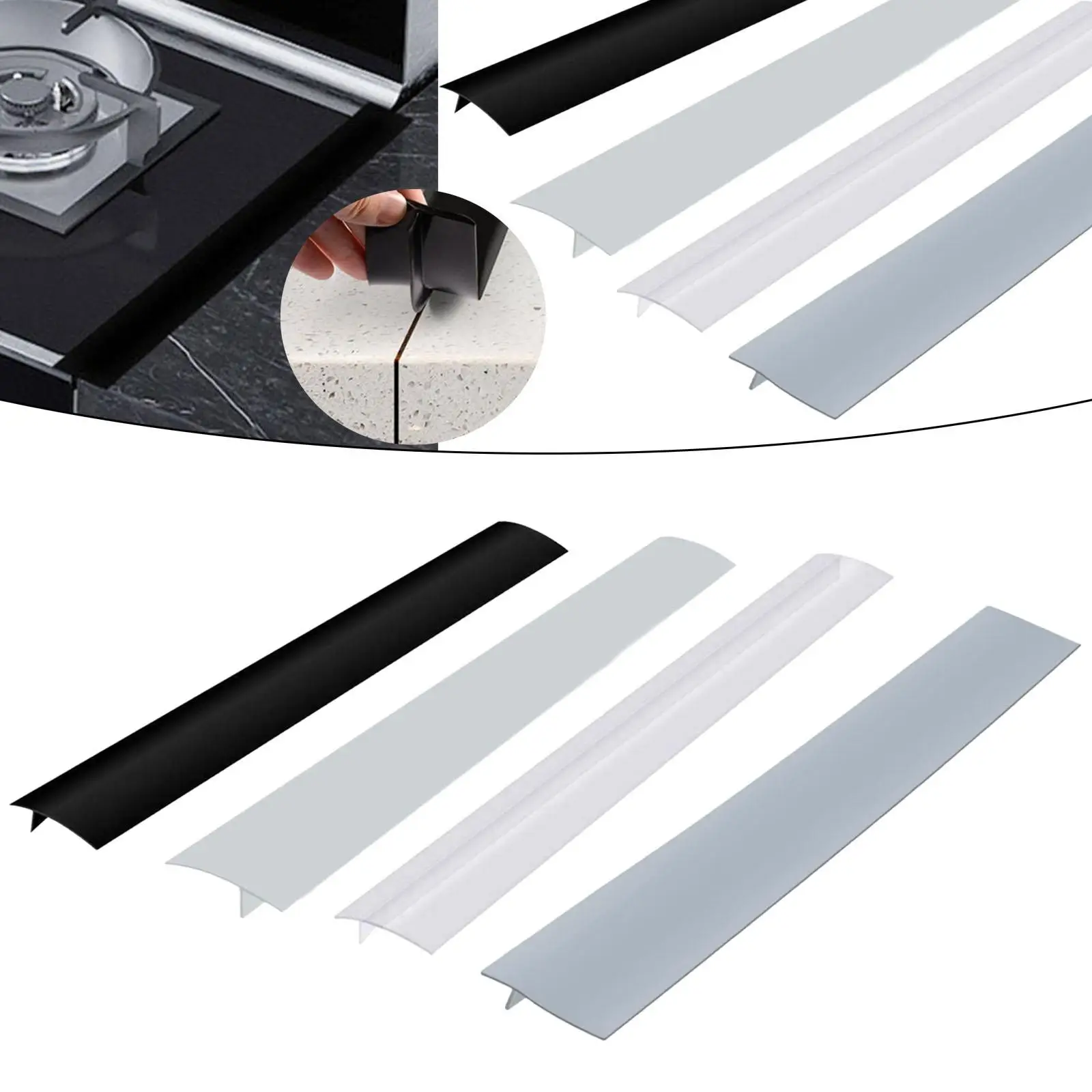 Stoves Counter Gap Cover Silicone Easy to Install Seals Oven Side Gap Filler