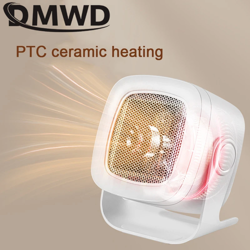 DMWD Electric Heater Mini Portable Desktop Heating Fan Adjustable Air Blower Winter Heating Warm For Home Office 110V/220V 2