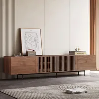 Mid Century Modern TV Stand for 80+ Inch TVs,Walnut Console with Ample Storage – Stylish Entertainment Center for LivingRoom 1