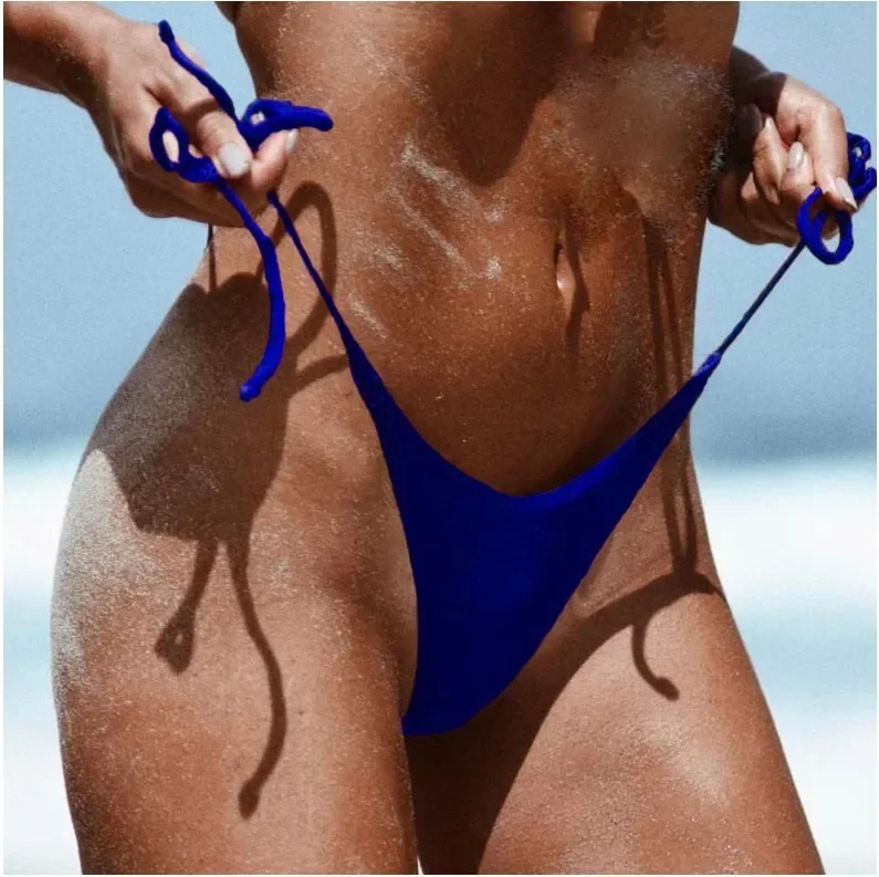 Sexy Tiny Brazilian Bikini Bottom Female Swimwear Women G-string Briefs Micro Mini Thong Panties Underwear Tanga