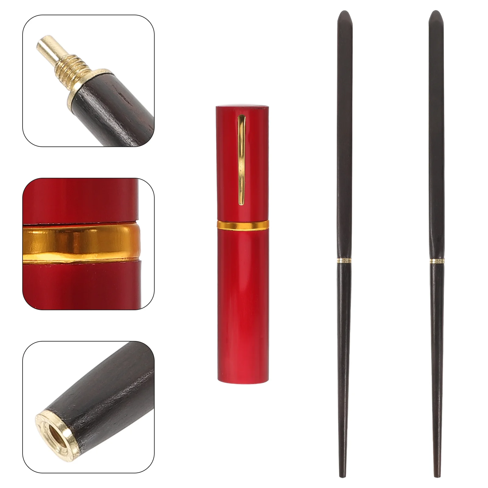 

Stainless Steel Foldable Chopsticks Reusable Lightweight Natural Wood Utensils Box Travel Cutlery