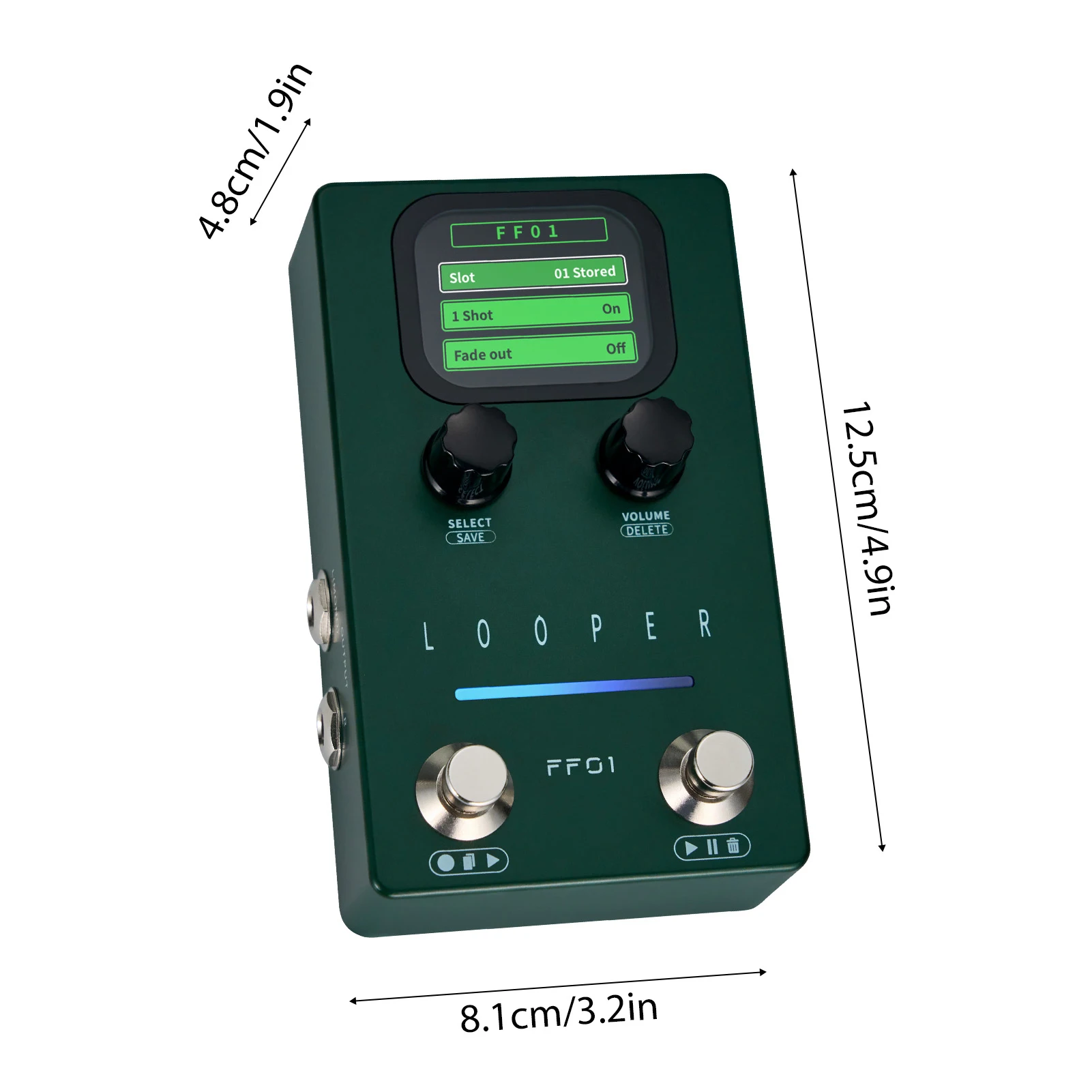 Guitar Effects Pedal Stereo Guitar Multifunctional Loop Pedal with 40 Storage Slot 160 Mins Looping for Electric Bass