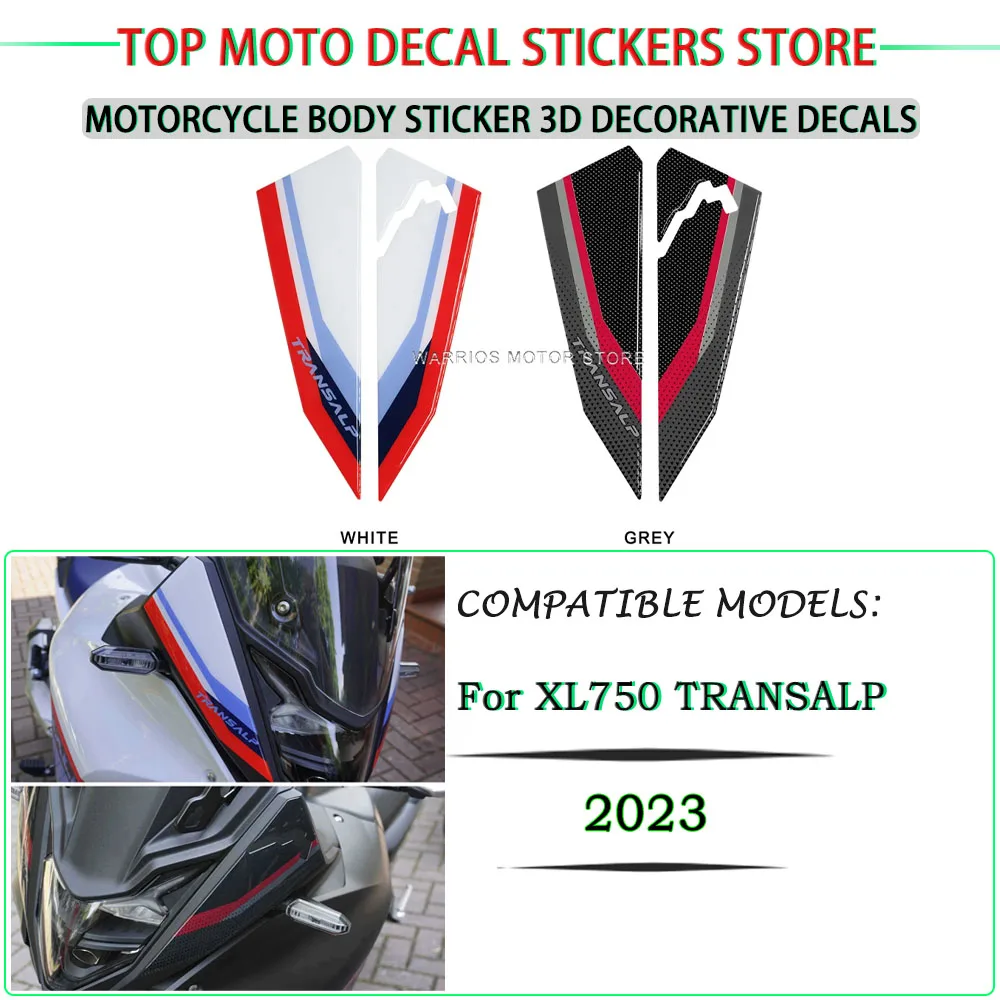 Motorcycle front cover protection sticker suitable for Honda XL750 TRANSALP 2023 new 3D epoxy resin sticker motorcycle accessories for honda pcx160 key housing modification aluminum alloy key protection remote control protection cover