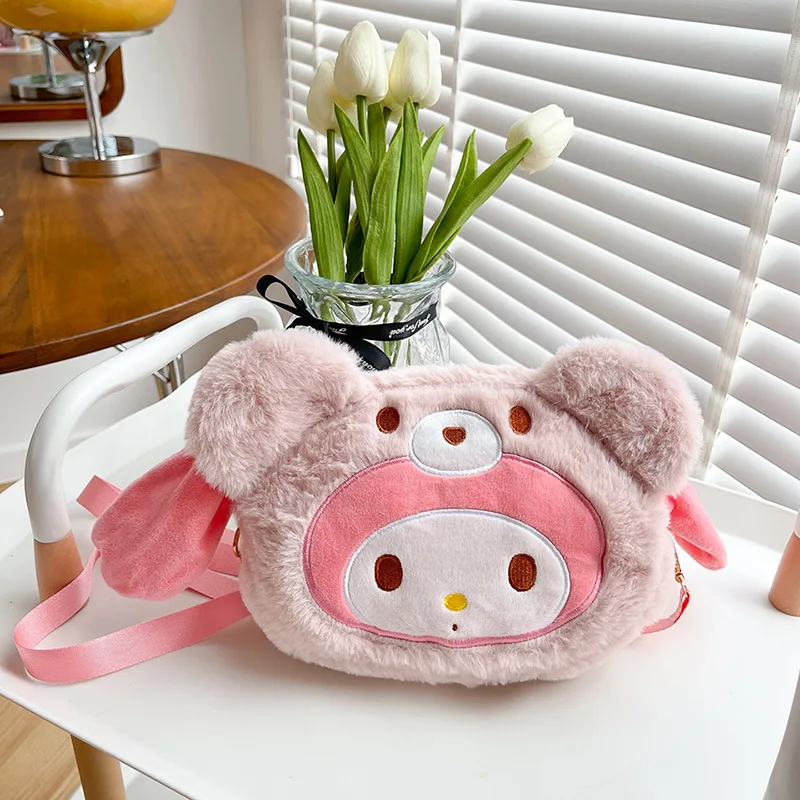 

Kawaii Sanrio My Melody Shoulder Bag Cartoon Cute Anime Student Makeup Bag Diagonal Span Package Decorate Portable Girls Gifts