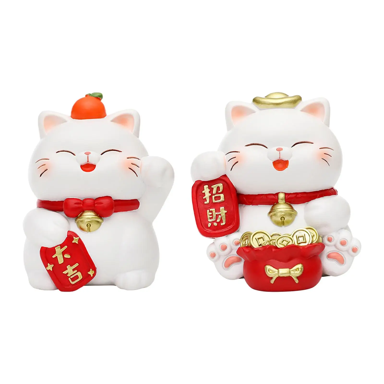 Lucky Cat Salvadanaio Salvadanaio Salvadanaio Lucky Cat Statue Resin Chinese Coin Bank