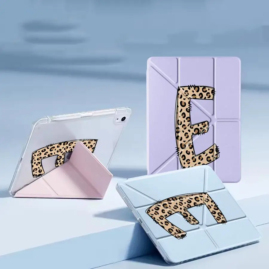 Leopard Print Tablet Case with Y-Fold Stand and Holder
