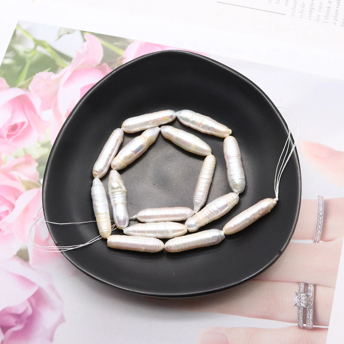 AAA Natural Baroque Freshwater Pearl Beads White Cylindrical Spacer Beads For Jewelry Making DIY Necklace Bracelets