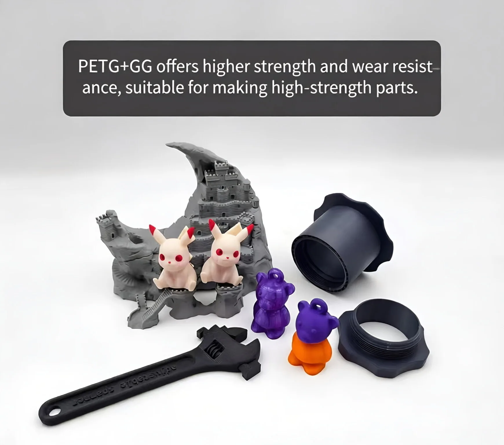 고속 PETG GF 필라멘트 1.75mm (밤부랩 프린터용), 유리섬유 강화 3D 프린팅 재료, 강력하고 내구성 있음