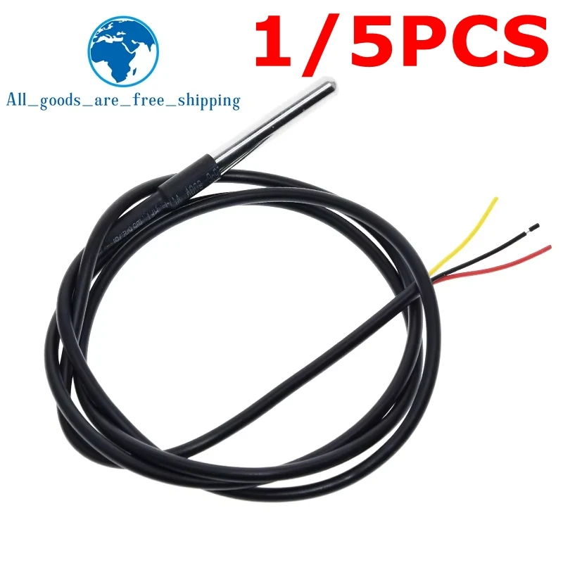 TZT 1/5PCS Stainless Steel Waterproof DS18b20 DS1820 1/2/3 Thread ...