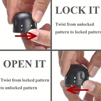 1pc Black Domestic Kitchen Sealing Red Wine Bottles Stoppers Mini Preservation Spin Leak Proof Wine Champagne Stoppers Cap 3