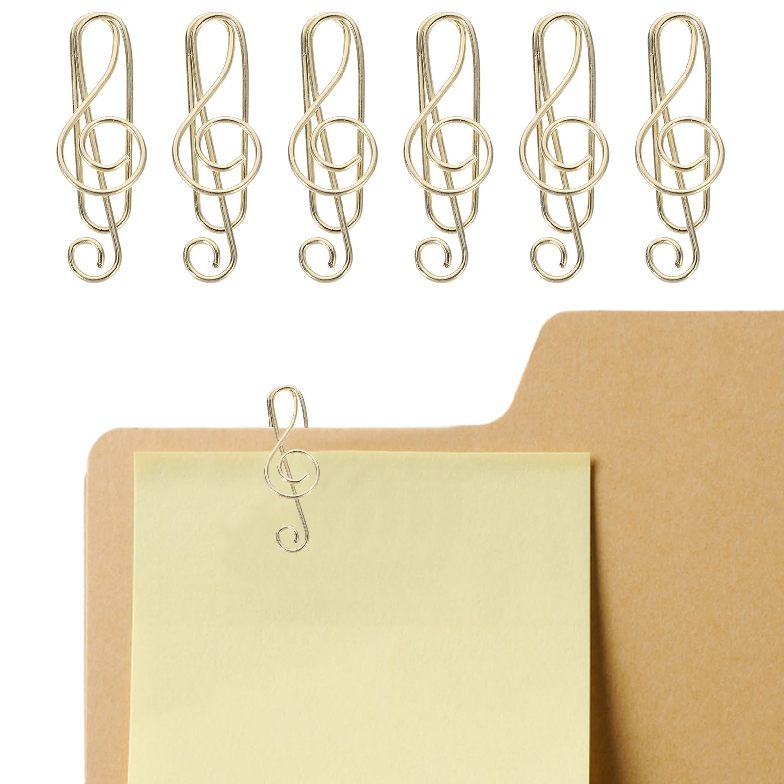 

Music Note Shaped Paper Clips Metal Material Durable Cute Bookmark Clip Document Stationery Office School Supplies