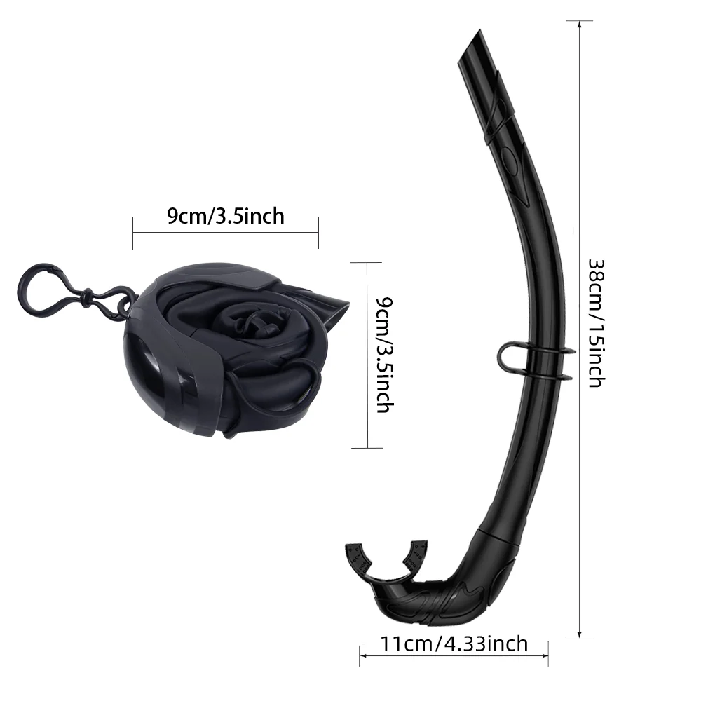 Foldable Silicone Snorkel - Soft & Flexible for Easy Breathing and Travel-Friendly Use