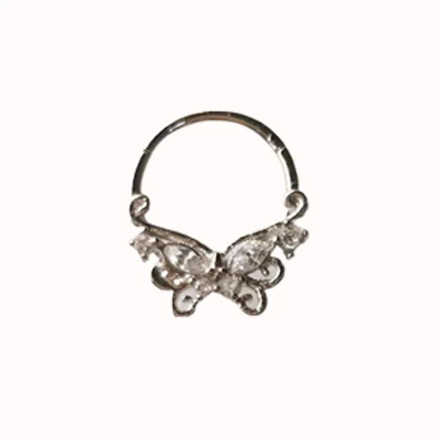 Butterfly Nose Piercing Ring Nase Septum Piercing Ring Titanium Steel Nariz Piercing Ear Cartilage Tragus Goth Piercing Nez Opal Style15