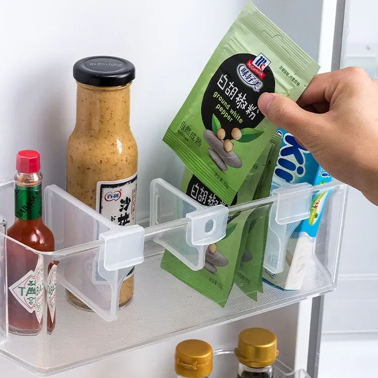 Kitchen Items Separate Storage Bathroom Accessories Kitchenware Shelf Partition Plastic Home Refrigerator Organizer Adjustable