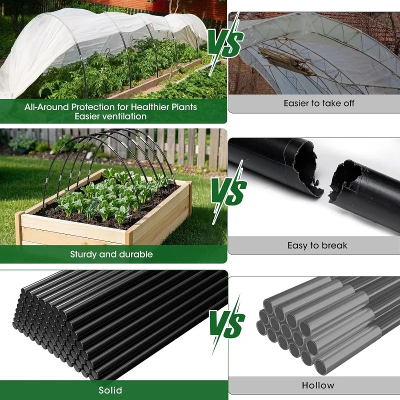 Greenhouse Arch Sets Garden Plant Hoop Arch Shed Bracket Reusable Fibreglass Grow Set Seedling Vegetable Grow Tunnel Supports