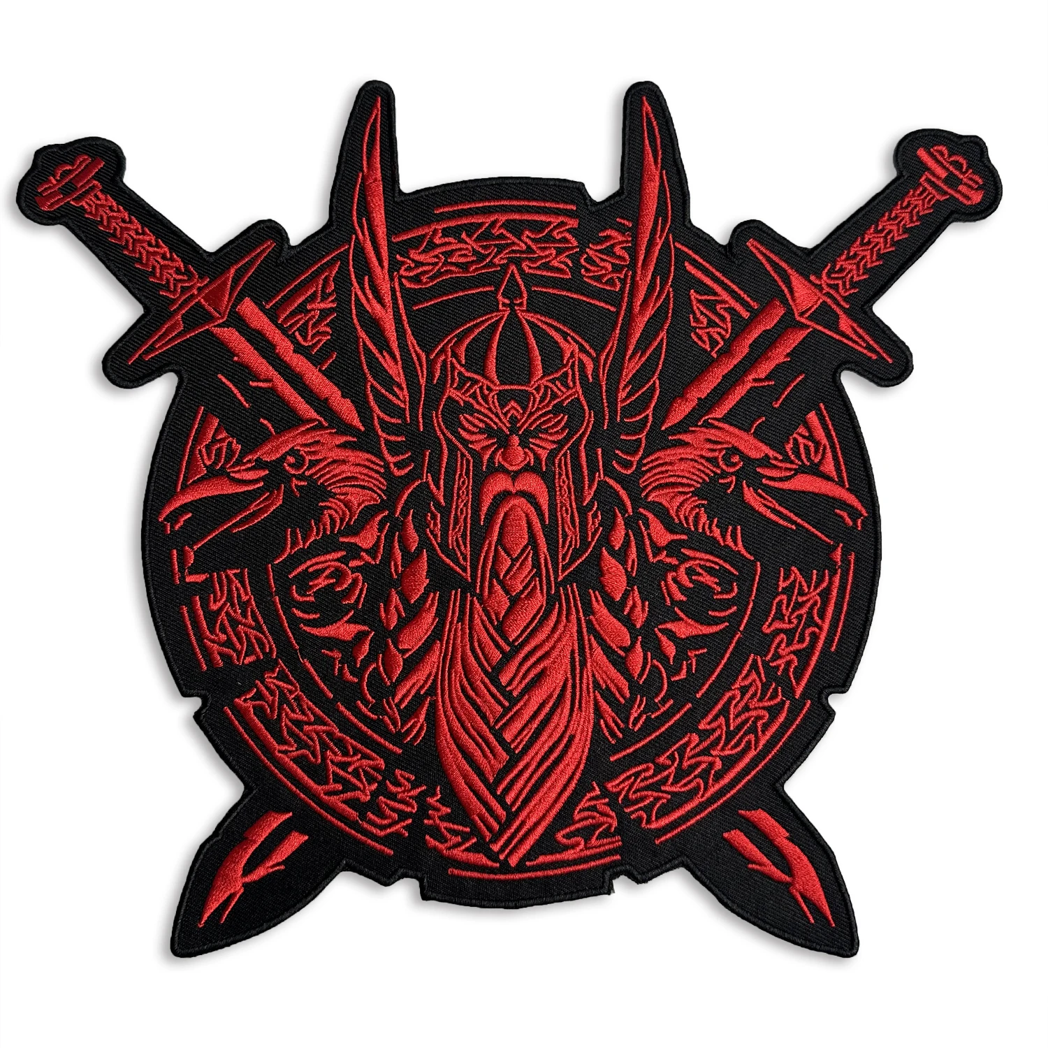 Viking Odin's Shield Big Patches Embroidery Iron on for Clothes Pagan Tactical War God Backpack MC Biker Jackets Badges embroidered patches,tactical patches,clothing patches