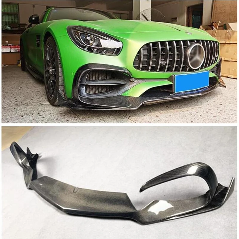 

For Mercedes Benz AMG GT GTS GTC GTR 2015-2023 REAL Carbon Fiber Front Lip Diffuser Bumper Spoiler High Quality Kit Splitters