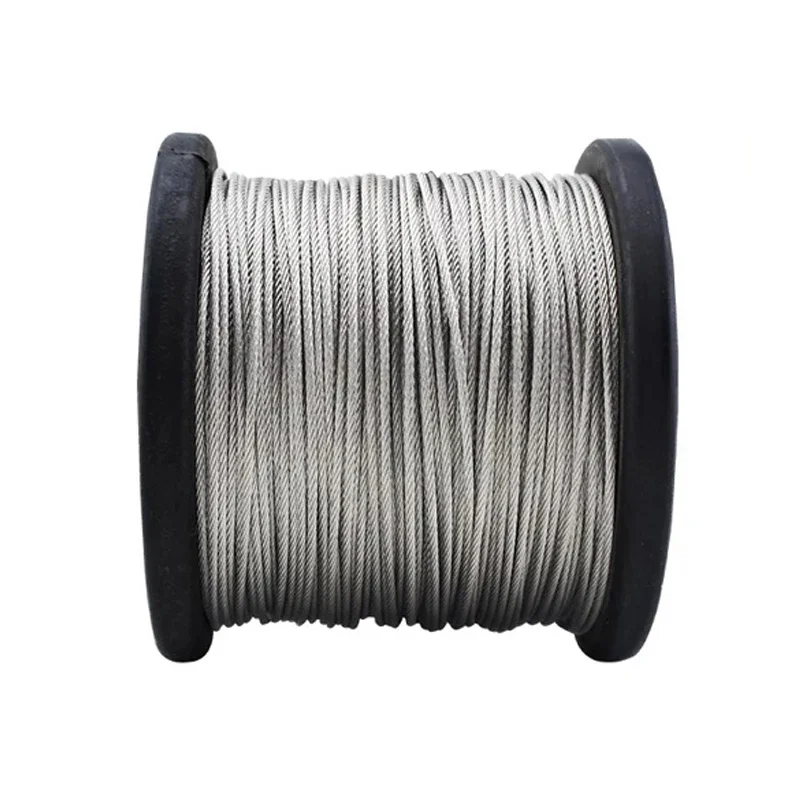1m-10m Stainless Steel Wire Rope 7*7 Structure Soft Fine Fishing Rope Rod Lift Drying Rack Wire Grapevine