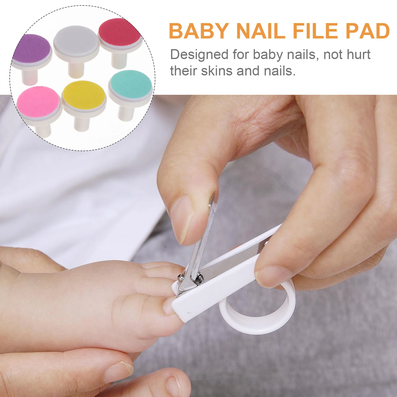 24 Pcs Electric Baby Nail File Grinding Head Electric Baby Nail File Pad Refill Sandpaper Newborn