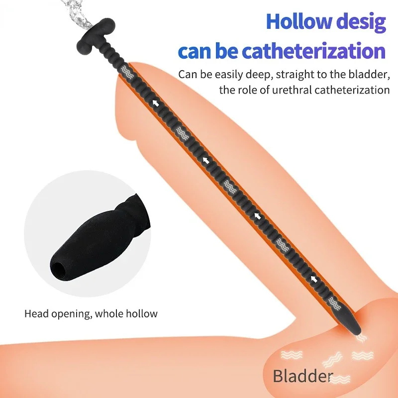 Silicone Horse Eye Stimulation Sounding Penis Plug Urethral Catheter Dilator Insert Urethra Sound Adult Sex Toys for Men Gay penis sex toys