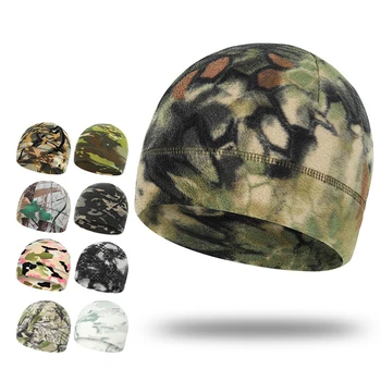 Cappello a cuffia mimetico Berretti in morbido pile polare per l'autunno inverno Uomo Outdoor Tenere al caldo Orecchio protetto Melone Street Cap Cappelli da donna