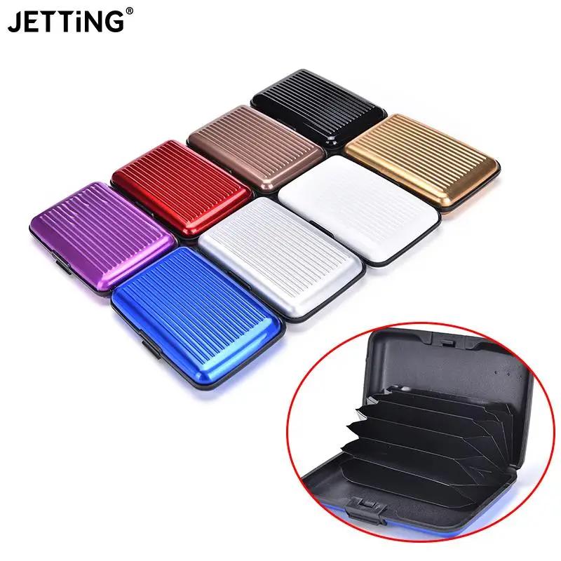 

Алюминиевый металлический жесткий чехол-кошелек с защитой от банковских карт и RFID-сканированием для мужчин и женщин