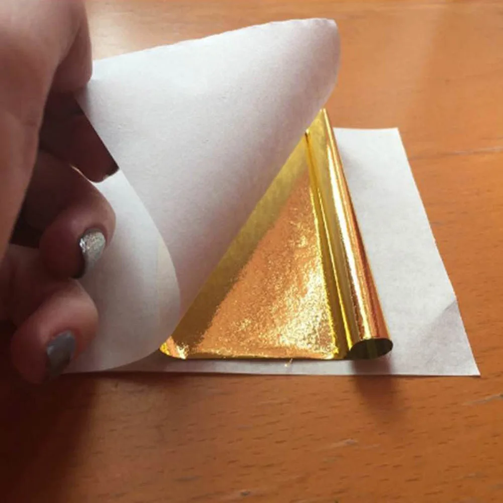 50 Pcs 8.5*8 cm Art Craft Imitation Gold Silver Copper Foil Papers craft foil papers Leaf Leaves Sheets Gilding DIY Craft Decor Design Paper foil