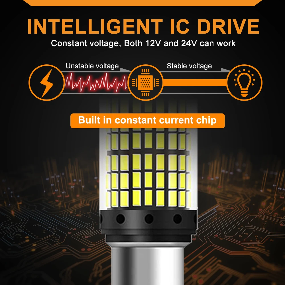 2/4 PCS T20 7443 P21W 1156 BA15S PY21W BAU15S LED 전구 Canbus 12V 17W 144SMD 흰색 자동차 회전 신호 역방향 백업 브레이크 라이트