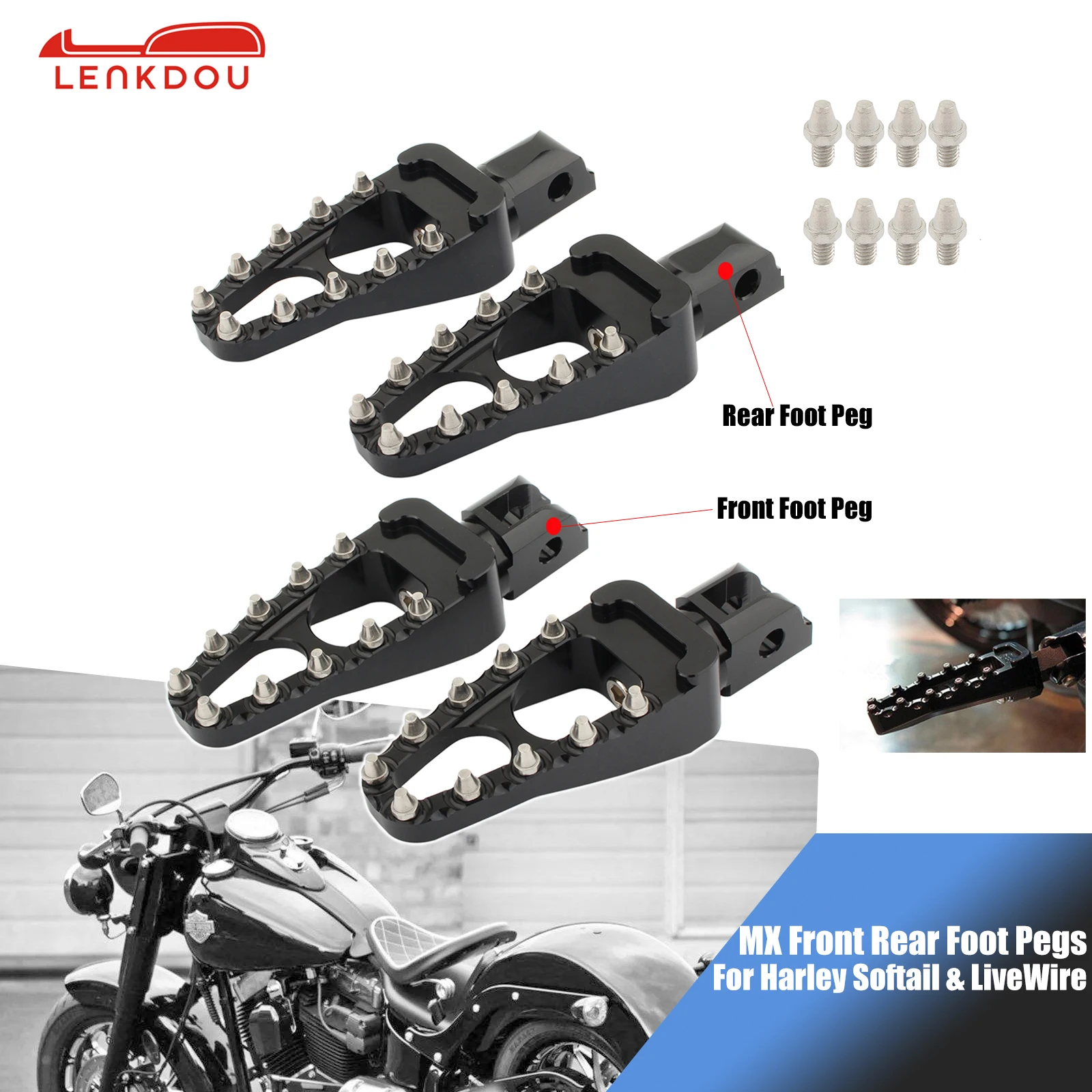 

Для Harley Softail Street Bob FXBR Low Rider Fat Bob FLSL 18-20 MX передние и задние подножки педали Аксессуары для мотоцикла