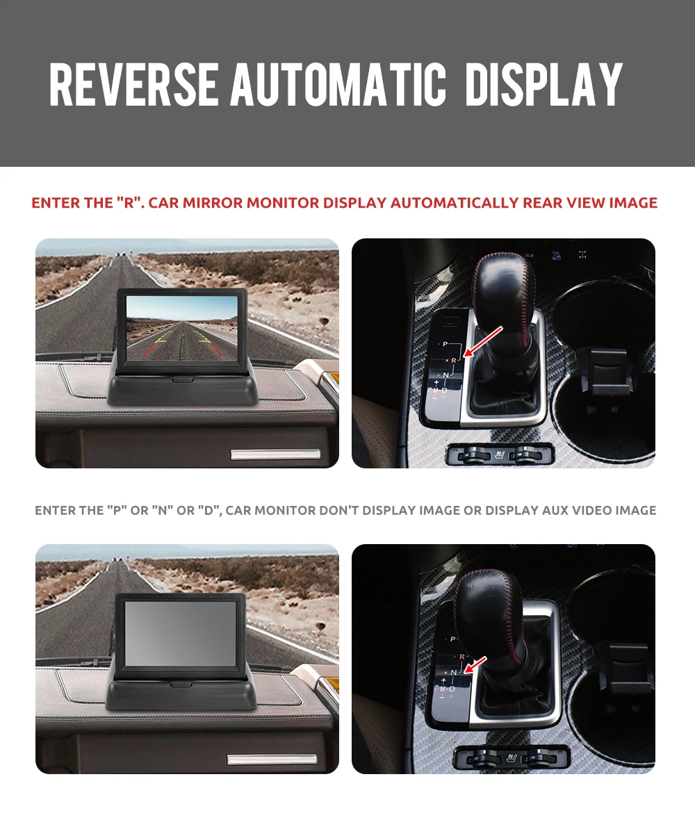 Rear backup camera with 8 LED night vision