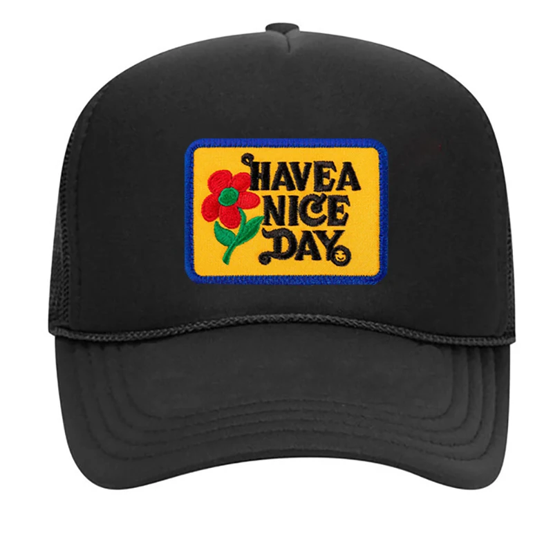 Have A Nice Day Trucker Hat  Embroidered Summer Mom Hat Flower Love Baseball Cap Party Hat Women Mesh Cap Couple Hat Her Gift 5