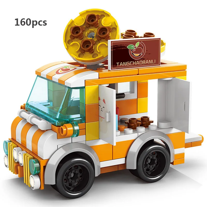 City Mini Shop Supermarket Street View Model Building Blocks Hamburger Restaurant Retail Store Bricks Architecture Friend Girl 4