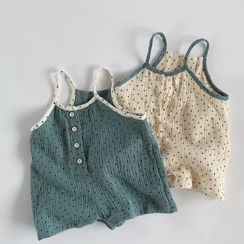 

Girls' Sling Bodysuit Summer New Korean Personalized Fragmented Blossom Top Fashionable Baby's Clothing Baby Clothes