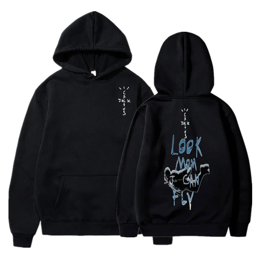 

High Quality LOOK MOM I CAN FLY Letter Logo Print Hoodie Cactus Jack Hoodies Streetwear Men Women Personality Hoody Sweatshirt