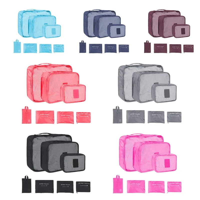 6pcs Set Travel Storage Bags Suitcase Packing Set Storage Cases Organizer Clothes Shoe Foldable Organizer Portable Luggage bag