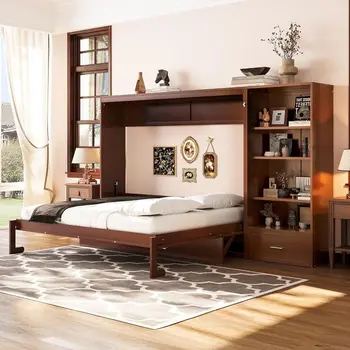 Walnut Queen Murphy Bed 1