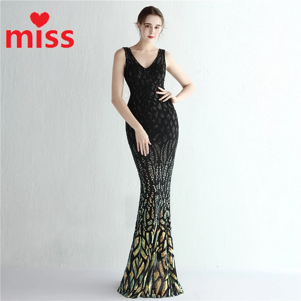 

High End Party Dress Gradient Beads Celebrity Temperament Sequins Aura Queen Evening Dress Fishtail Dress Long Dresses for Women