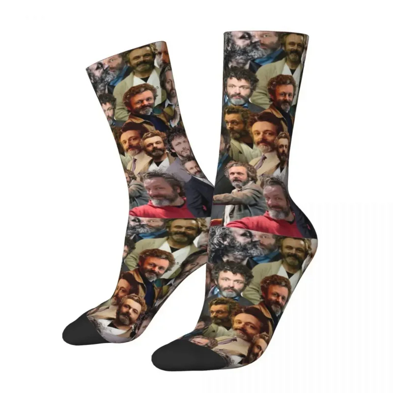 

Vintage Michael Sheen Collage Middle Socks for Women Men Merchandise All Seasons Funny Cotton Crew Socks Non-slip