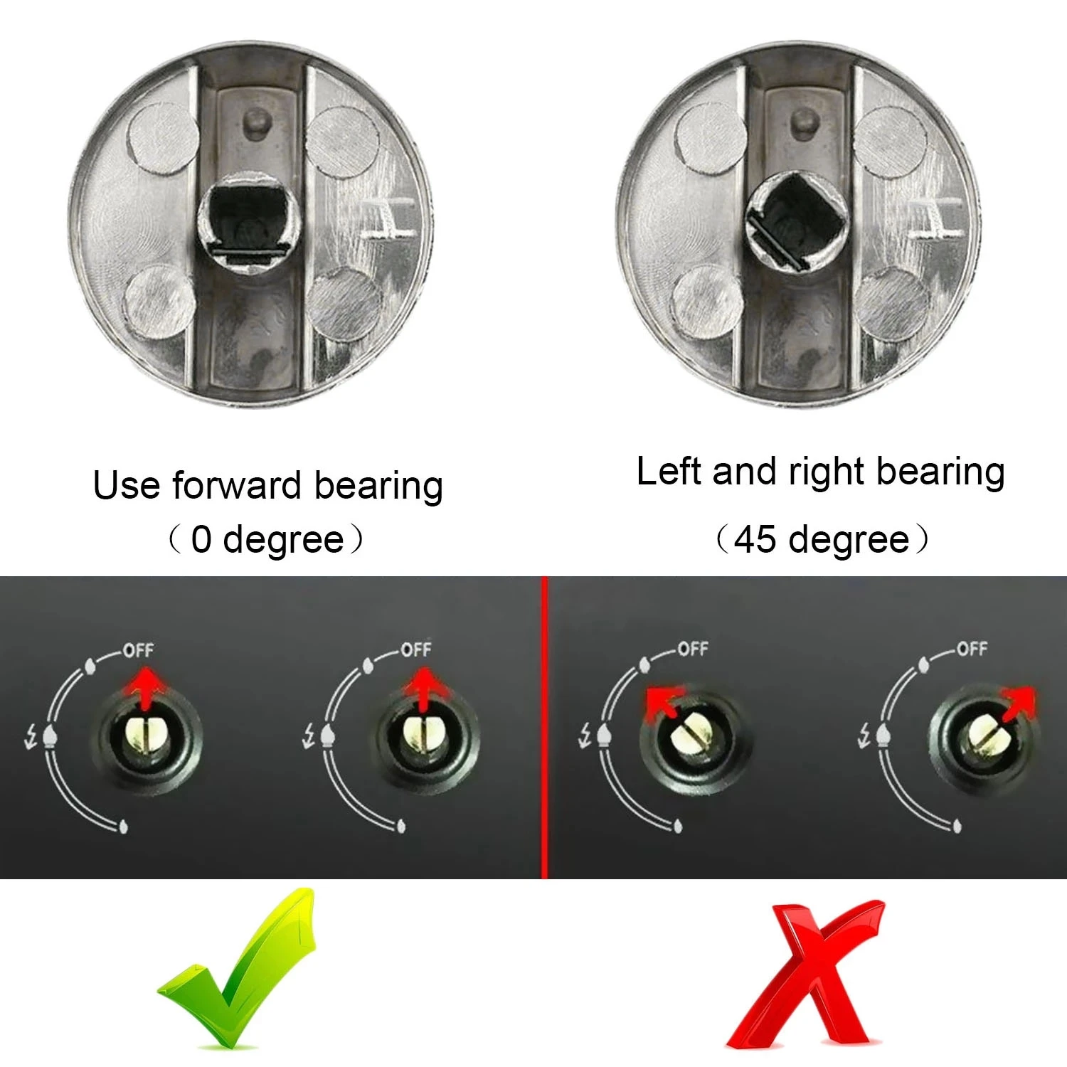 4PCS Oven Knobs Metal Silver Rotary Switch Control Gas Knobs Replacement Accessories for Kitchen Cooker Gas Stove Oven Cooktop