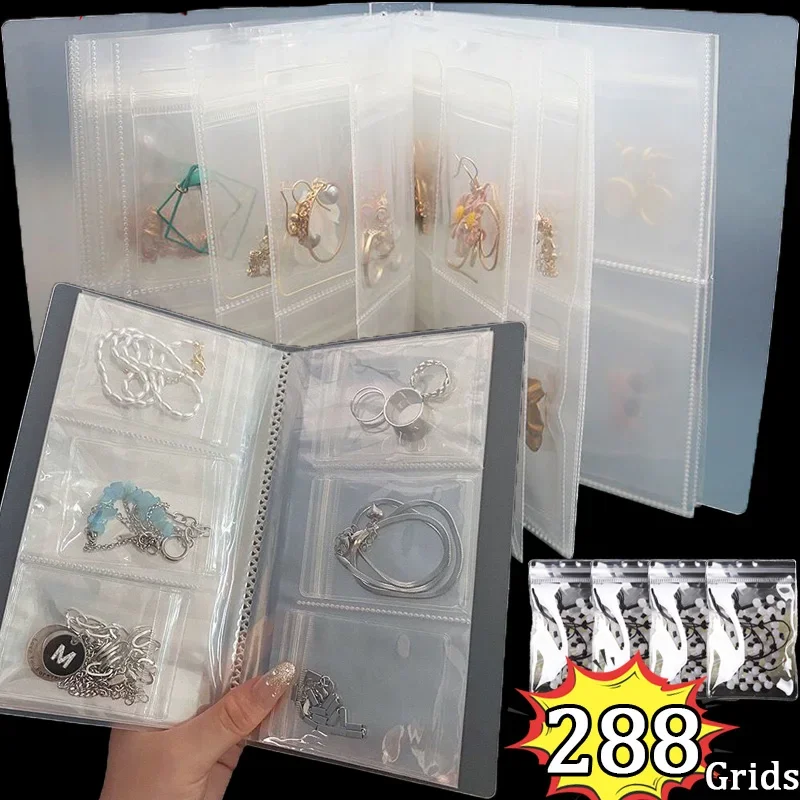 Jewelry Storage Book Desktop Drawer Necklace Earring Display Holder Case Transparent Anti-oxidation Organizer Packaging Bags Box transparent jewelry storage book necklace earring anti oxidation display case desktop drawer ring holder packaging box bags