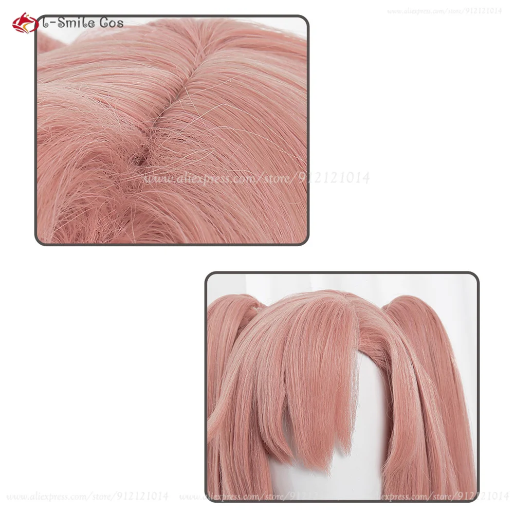 Nicole Demara Cosplay Perücke – 2 Styles, 80cm, Pink, mit Ponytail, Hitzebeständig, Synthetik, Anime Damen 23