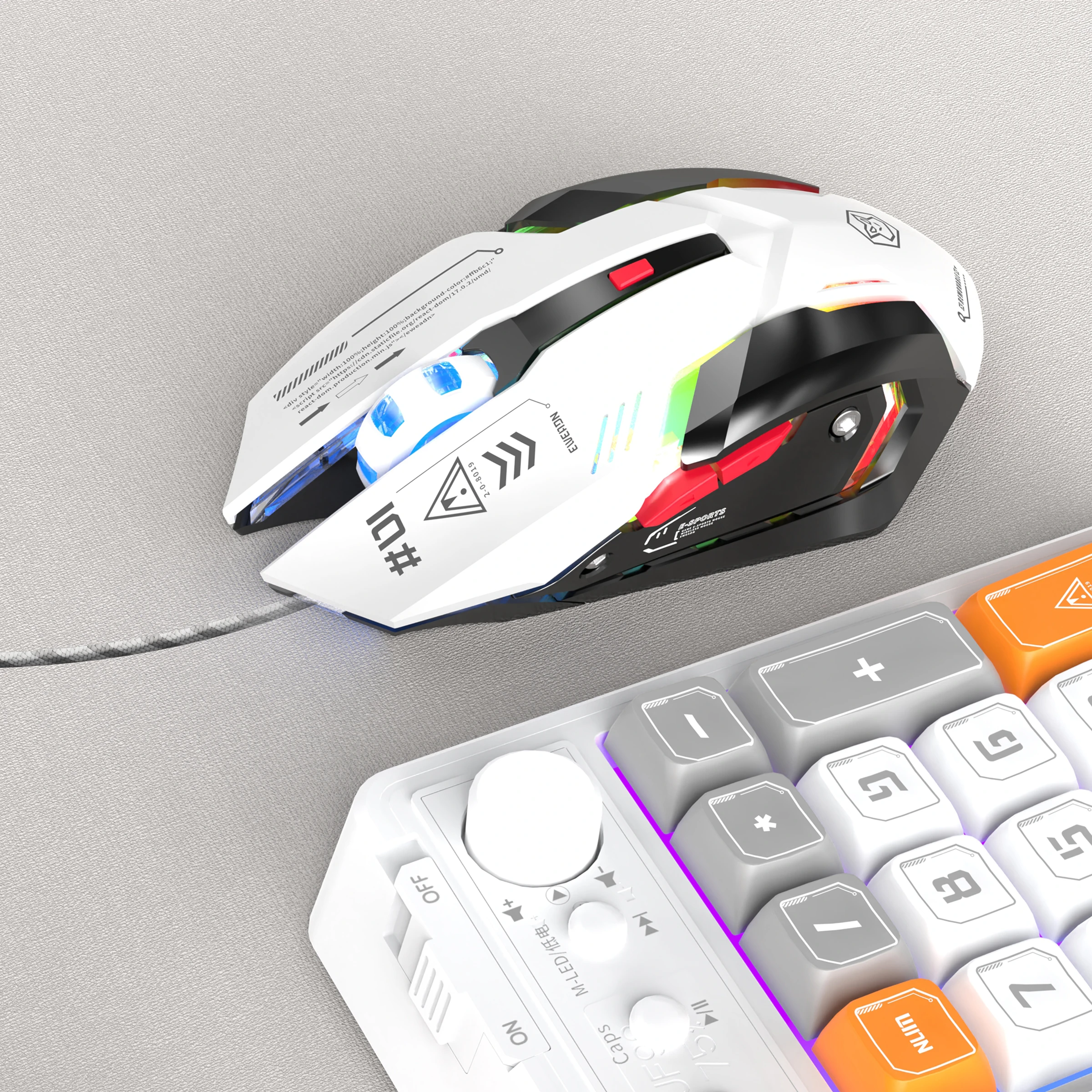 EWEADN G10 Silent Wired Gaming Mouse, Macro Programmable, Ergonomic, for Gaming & Office, Desktop/Laptop/Tablet, Quiet Operation