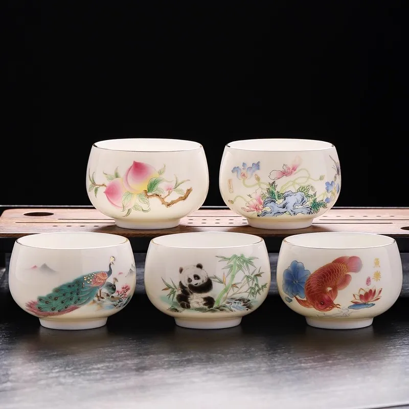 Ceramic Honeycomb Hollow Teacup Blue and White Porcelain Transparent Master Cup Tea Set Accessories Chinese Portable Tea Cup