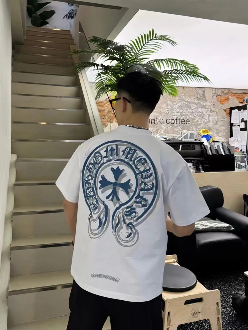 Luxury Brand Crowe Spring and Summer New Horseshoe Sanskrit Printing Daily Commuting Sports Men and Women The Same T-shirt