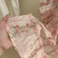 Summer Floral Print Lace Fly Sleeve Thousand Layer Baby Girl Princess Dress Cute Flower Girl Dress With Bag 5