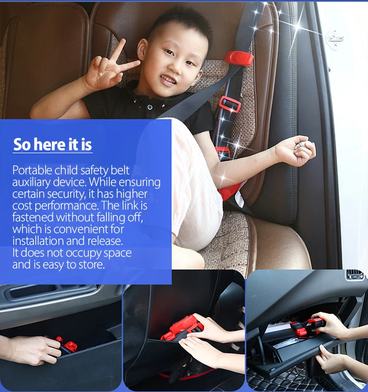 Northio Ajusteur de ceinture de sécurité pour enfants - rouge
