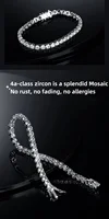 Bracelet de tennis en Zircon plaqué argent 925, or 18 carats, qualité 4A, pour hommes et femmes, personnalité de la mode, bijoux exquis, prix d'usine 6