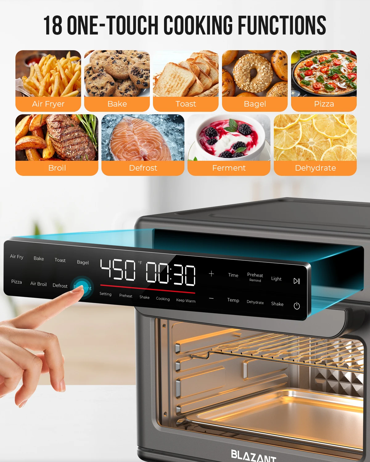 Large Capacity Air Fryer Toaster Oven Combo Countertop, Dishwasher Safe Detachable Panel, 26QT, with Drumstick Grill 2