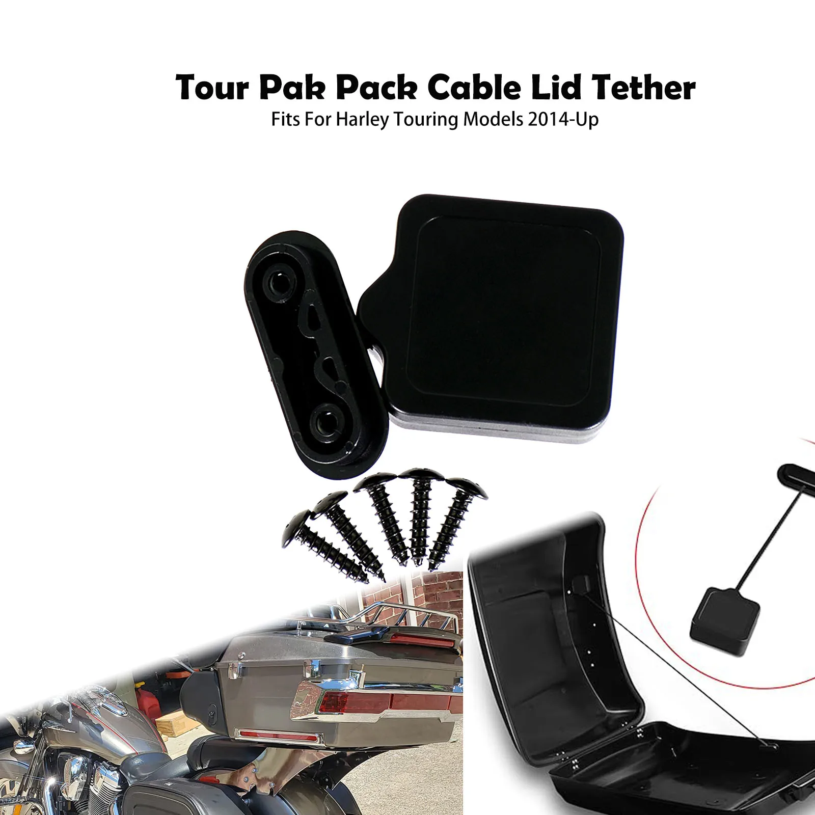 Tour Pack Lid Tether Motorcycle Tour Pak Lid Tether Cable - Retractable  Trunk Latch For Harley Touring Models 1996-2023 Retractable Motorcycle Tour  Pak Lid Tether For Harley